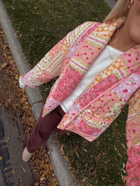 Dreamscape Quilted Jacket // Pink